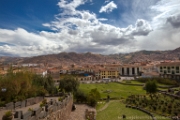 PerBol2014 376  Widok z Qoricancha na Święty Ogród (Jardin Sagrado) i miasto. Cuzco. Peru. : 2014, Cusco, Peru